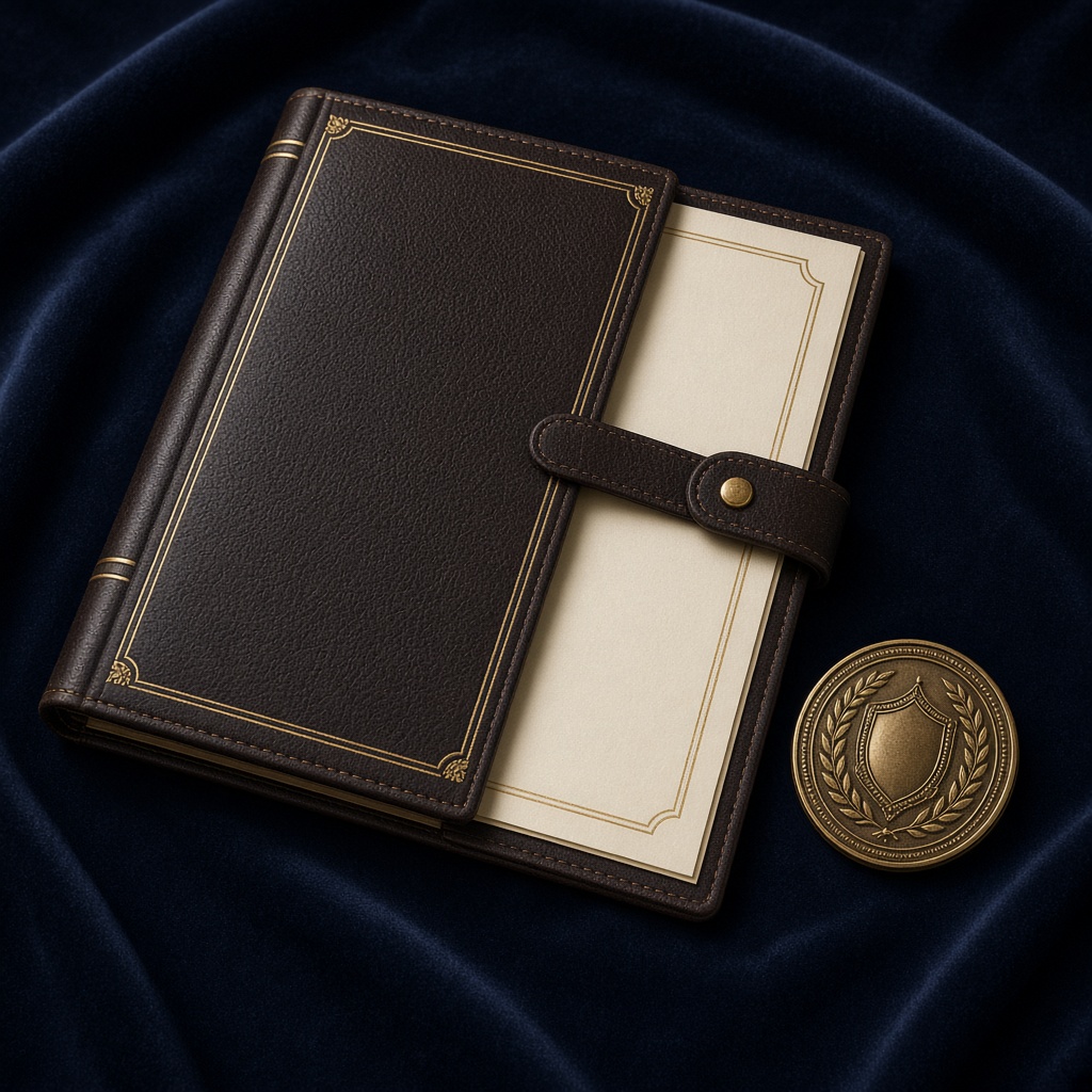 Certificate folder and recognition medallion